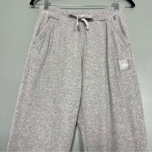 Alo Yoga Muse Sweatpant Joggers Ribbed Athletic Heather Grey Women’s Size S - Picture 2 of 10